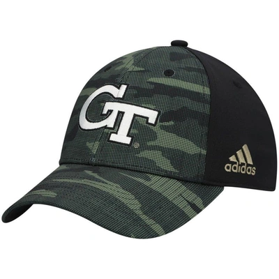Shop Adidas Originals Adidas Camo Georgia Tech Yellow Jackets Military Appreciation Primegreen Flex Hat