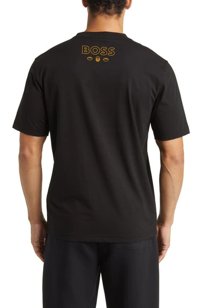 Shop Hugo Boss Boss X Nfl Stretch Cotton Graphic T-shirt In Green Bay Packers Black