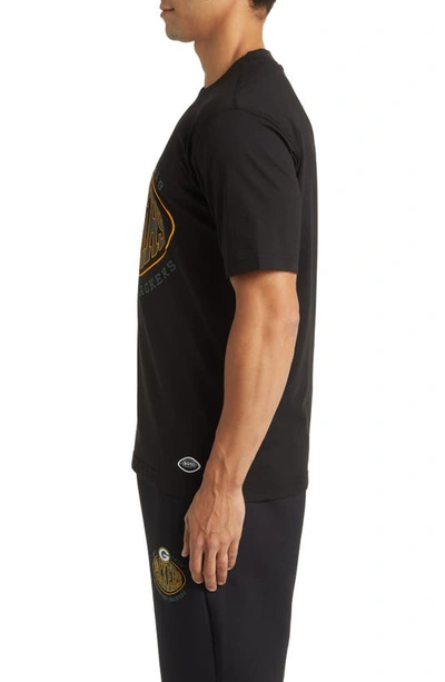 Shop Hugo Boss X Nfl Stretch Cotton Graphic T-shirt In Green Bay Packers Black