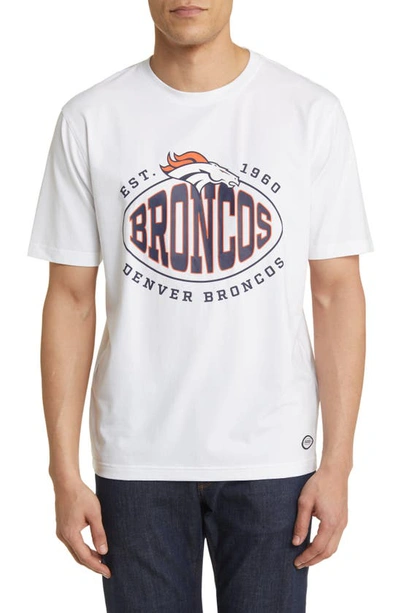 Shop Hugo Boss X Nfl Stretch Cotton Graphic T-shirt In Denver Broncos White