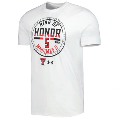 Shop Under Armour Patrick Mahomes White Texas Tech Red Raiders Ring Of Honor T-shirt
