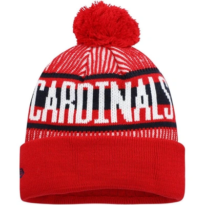 Shop New Era Red St. Louis Cardinals Striped Cuffed Knit Hat With Pom