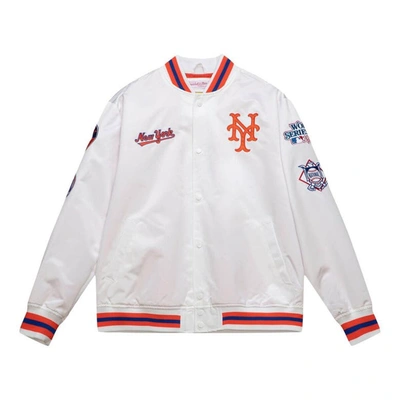 Shop Mitchell & Ness White New York Mets City Collection Satin Full-snap Varsity Jacket