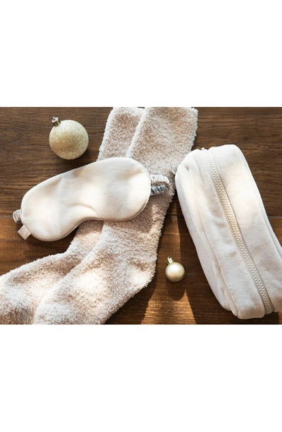 Barefoot Dreams Luxe Chic Eye Mask & Socks Set In Silver