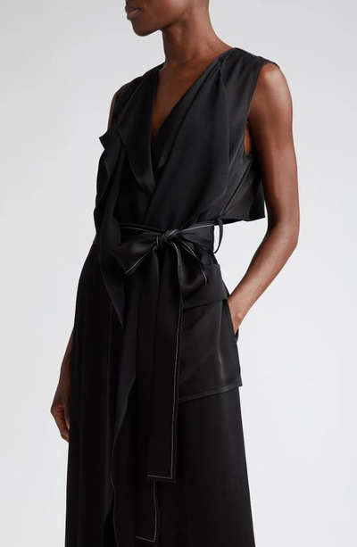 Shop Victoria Beckham Sleeveless Belted Trench Dress In Black