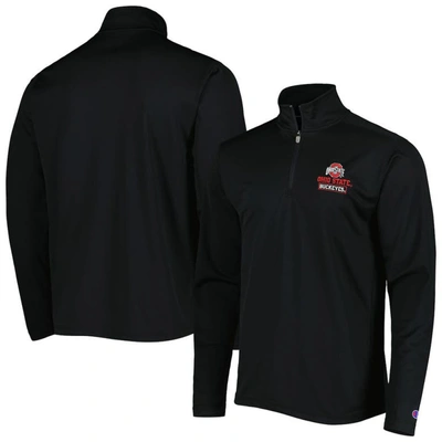 Shop Champion Black Ohio State Buckeyes Textured Quarter-zip Jacket