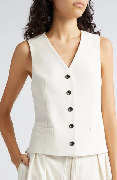 Shop Maria Mcmanus Organic Cotton Tailored Vest In Ivory