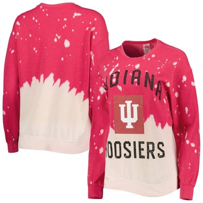 Shop Gameday Couture Crimson Indiana Hoosiers Twice As Nice Faded Dip-dye Pullover Long Sleeve Top