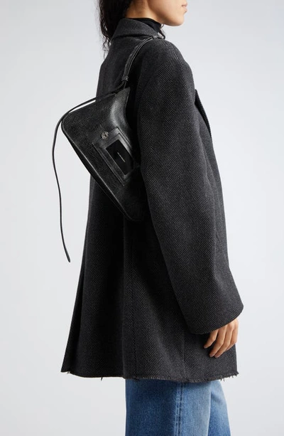 Shop Acne Studios Mini Platt Crackle Leather Shoulder Bag In Black
