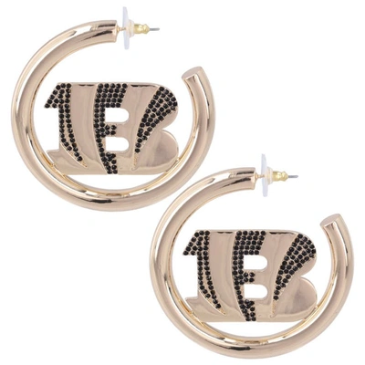 Shop Baublebar Cincinnati Bengals Logo Large Hoop Earrings In Gold