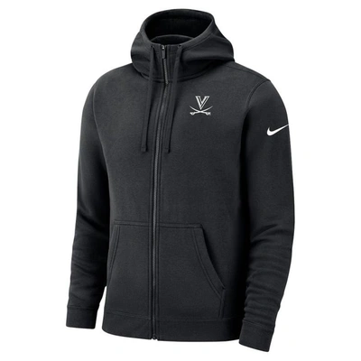 Shop Nike Black Virginia Cavaliers Dark Mode 2.0 Club Fleece Full-zip Hoodie