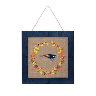 Shop Foco New England Patriots 12'' Double-sided Burlap Sign In Navy