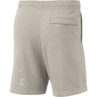 Shop Nike Natural North Carolina Tar Heels Fleece Shorts In Cream