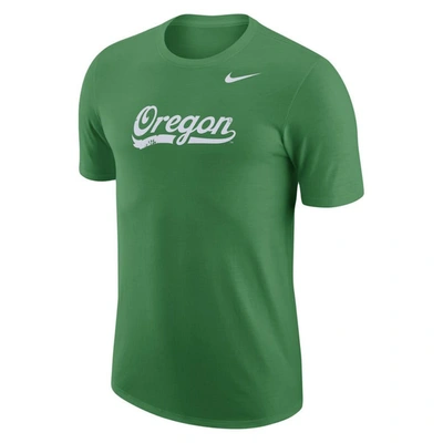 Shop Nike Green Oregon Ducks Distressed Print Cotton Vault T-shirt