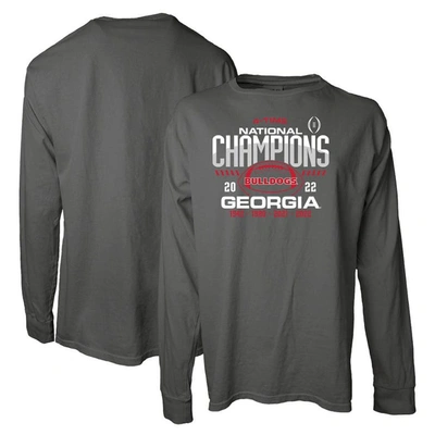Shop Blue 84 Gray Georgia Bulldogs Four-time College Football National Champions Overdye Long Sleeve T-sh In Charcoal