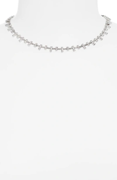 Shop Luv Aj The Pavé Bar Chain Necklace In Silver