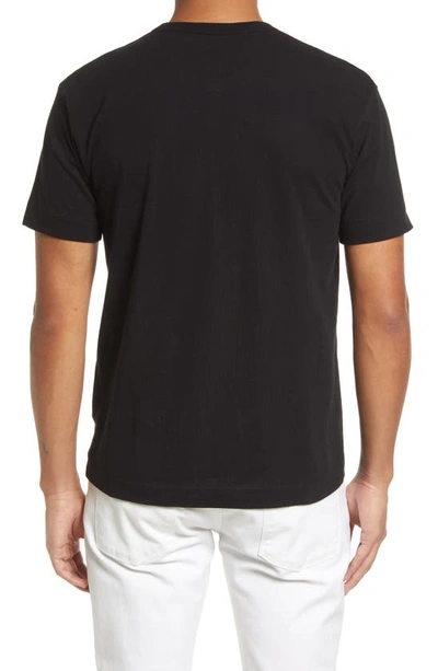 Comme Des Garçons Black Crewneck Heart Logo T-shirt In Black 1