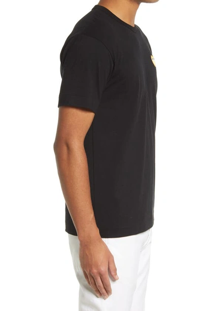 Comme Des Garçons Black Crewneck Heart Logo T-shirt In Black 1