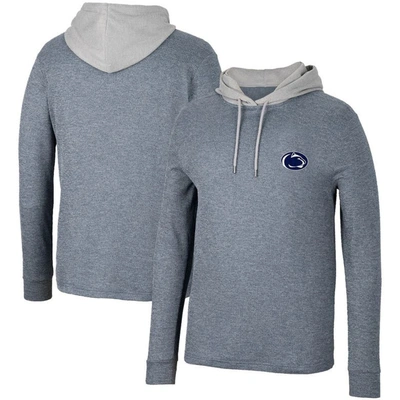 Shop Colosseum Navy Penn State Nittany Lions Ballot Waffle-knit Thermal Long Sleeve Hoodie T-shirt