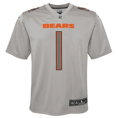 Shop Nike Youth  Justin Fields Gray Chicago Bears Atmosphere Game Jersey