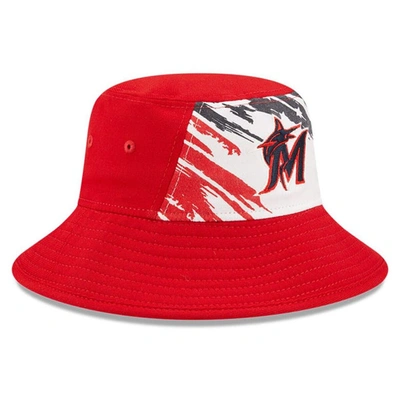 Shop New Era Red Miami Marlins 2022 4th Of July Bucket Hat
