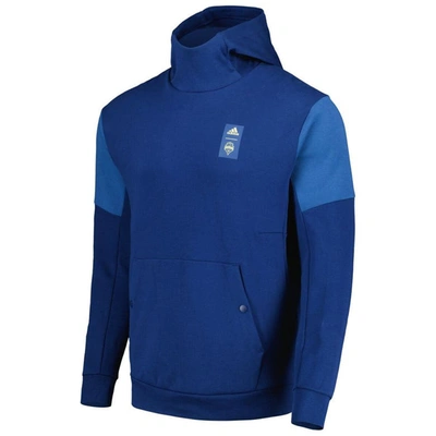 Shop Adidas Originals Adidas Blue Seattle Sounders Fc 2023 Player Travel Pullover Hoodie