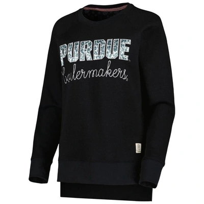 Shop Pressbox Black Purdue Boilermakers Steamboat Animal Print Raglan Pullover Sweatshirt