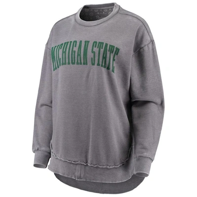 Shop Pressbox Heather Gray Michigan State Spartans Vintage Wash Pullover Sweatshirt