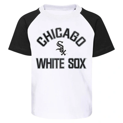 Shop Outerstuff Toddler White/heather Gray Chicago White Sox Two-piece Groundout Baller Raglan T-shirt & Shorts Set