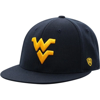 Shop Top Of The World Navy West Virginia Mountaineers Team Color Fitted Hat