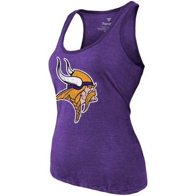Shop Majestic Threads Justin Jefferson Heathered Purple Minnesota Vikings Name & Number Tri-blend Tank To