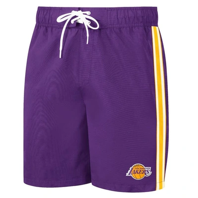 Shop G-iii Sports By Carl Banks Purple/gold Los Angeles Lakers Sand Beach Volley Swim Shorts