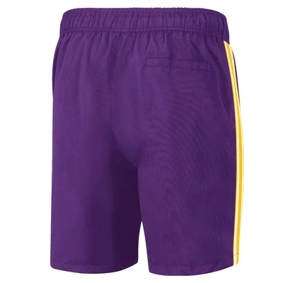 Shop G-iii Sports By Carl Banks Purple/gold Los Angeles Lakers Sand Beach Volley Swim Shorts