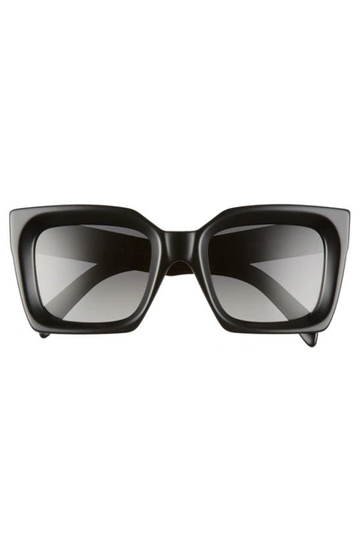 Shop Celine 51mm Polarized Square Sunglasses In Black/ Smoke