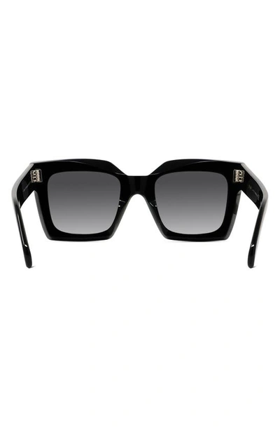 Shop Celine 51mm Polarized Square Sunglasses In Black/ Smoke