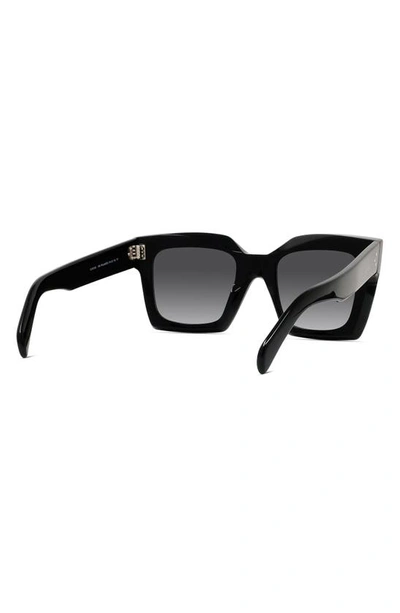 Shop Celine 51mm Polarized Square Sunglasses In Black/ Smoke