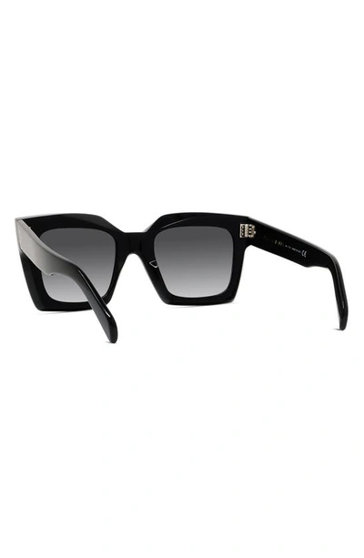 Shop Celine 51mm Polarized Square Sunglasses In Black/ Smoke