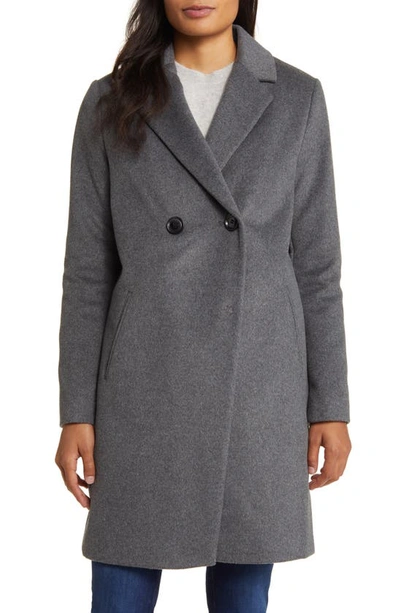 Shop Sam Edelman Double Breasted Wool Blend Coat In Charcoal