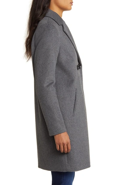 Shop Sam Edelman Double Breasted Wool Blend Coat In Charcoal