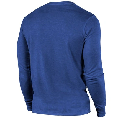 Shop Majestic Threads Royal Los Angeles Rams Super Bowl Lvi Champions Tri-blend Long Sleeve T-shirt