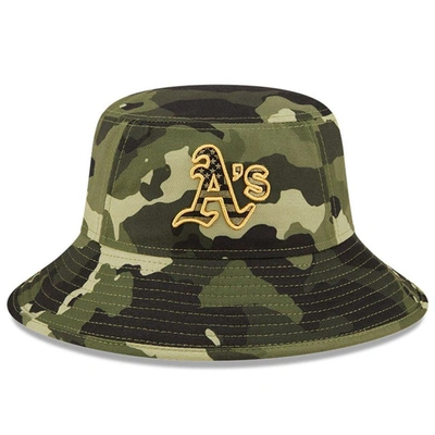 Shop New Era Camo Oakland Athletics 2022 Armed Forces Day Bucket Hat