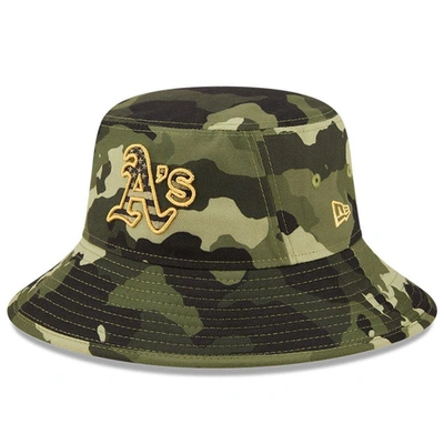 Shop New Era Camo Oakland Athletics 2022 Armed Forces Day Bucket Hat