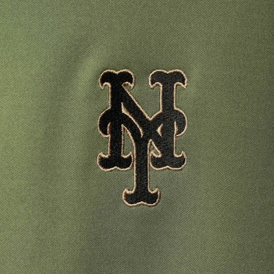 Shop Levelwear Olive New York Mets Delta Pursue Quarter-zip Jacket