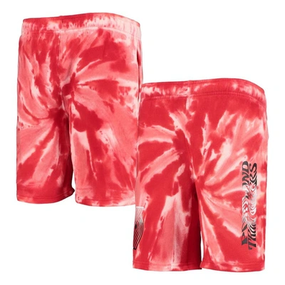 Shop Outerstuff Youth Red Portland Trail Blazers Santa Monica Tie-dye Shorts In White