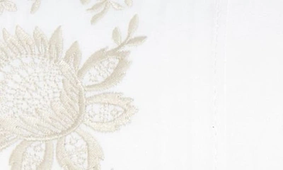Shop Ralph Lauren Eloise Embroidered 624 Thread Count Organic Cotton Flat Sheet In True Platinum