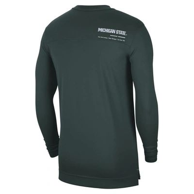 Shop Nike Green Michigan State Spartans 2022 Coach Performance Long Sleeve V-neck T-shirt