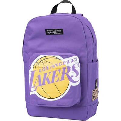 Shop Mitchell & Ness Los Angeles Lakers Hardwood Classics Backpack In Purple