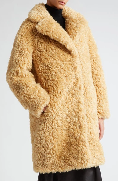 Shop Stand Studio Camille Long Faux Fur Cocoon Coat In Light Caramel