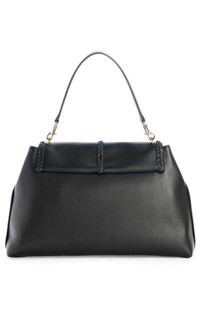 Shop Chloé Large Penelope Leather Bag In Black