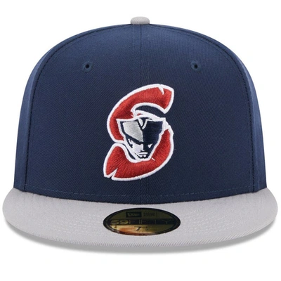 Shop New Era Blue Somerset Patriots Authentic Collection Alternate Logo 59fifty Fitted Hat